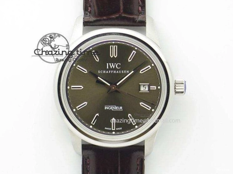MIROTIME 0419 SportInspired Portofino IW458101 RG MK 1:1 Best Edition Gray Dial On Brown Leather Strap MIYOTA 7165